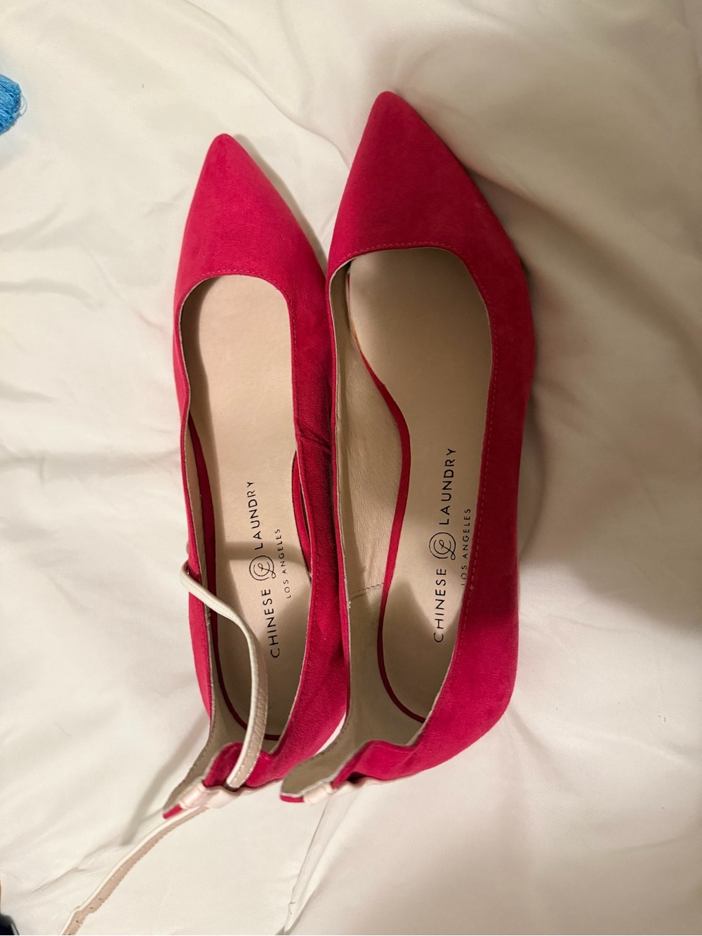 Chinese Laundry Bright Red Pointed-Toe Slingback Flats
